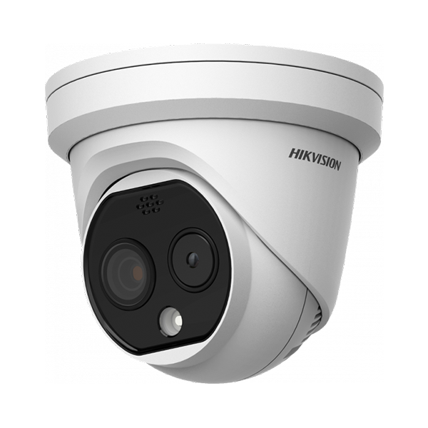 Hikvision DS-2TD1228-2/QA 2.1mm fixed lens HeatPro thermal network turret camera with built in Bi-spectrum & audio